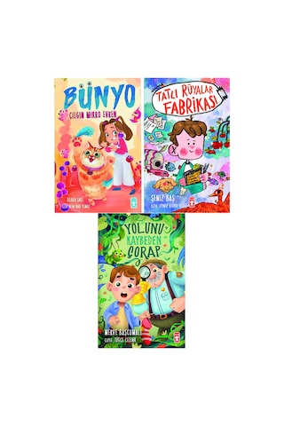 2. 3. Sınıf Okuma Seti 3 Kitap Set Bünyo-tatlı Rüyalar Fabrikası-yolunu Kaybeden Çorap