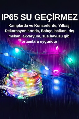 Rgb Peri Led, 10 Metre, 100 Led, Usb Girişli, Ws2812b Animasyonlu, Telefon Kontrollü, Kumandalı Led