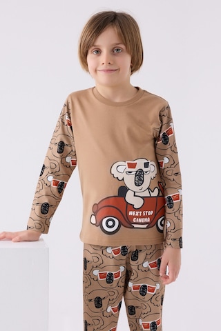 Rolypoly Erkek Çocuk Kahverengi Pijama Takımı Rp3446-c-v2