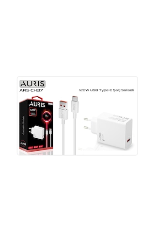 Auris ARS-CH37 120W Usb To Type C Yüksek Hızlı Şarj Aleti Seti