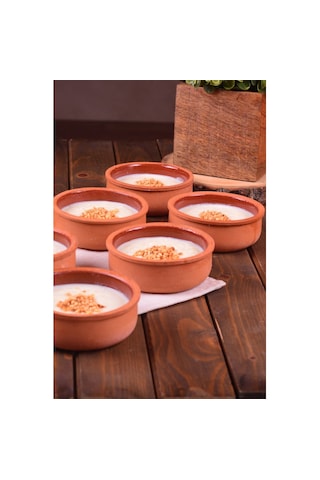 12 Adet Sütlaç Kasesi Yarım Sırlı Toprak Matar Mutfak