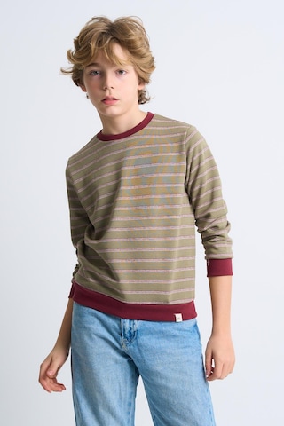 Alexandergardi Alexandergardı Çizgili Bisiklet Yaka Çocuk Sweatshirt Bordo