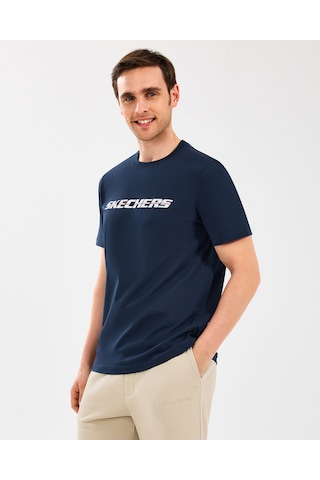 Skechers M Lightweight Graphic Tee T-shirt Erkek Lacivert Tshirt S2510169-410 Lacivert