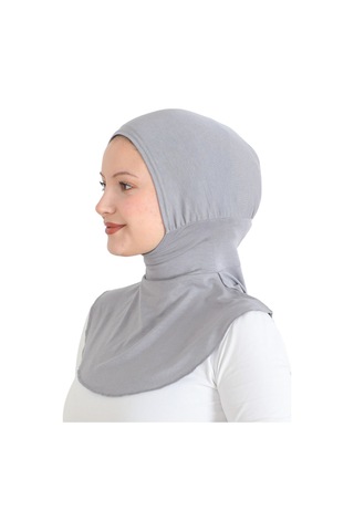 Modish Group Kadın Boyunluklu Hijab Tesettür Pratik Spor Bone - Sarı Gri