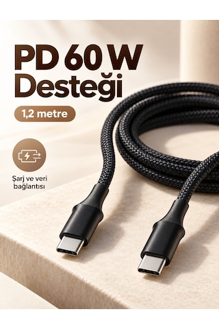 Shnstore 60w Pd Hızlı Şarj Destekli Led Göstergeli Type C Kablo Shntknd0720 Elektronik Elektronik Xml Şarj Kablosu Xml