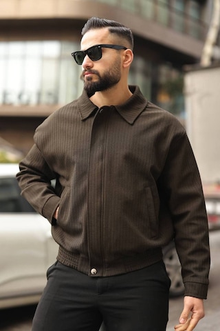 Yeni Sezon Dokulu Oversize Bol Kalıp Bomber Ceket Haki