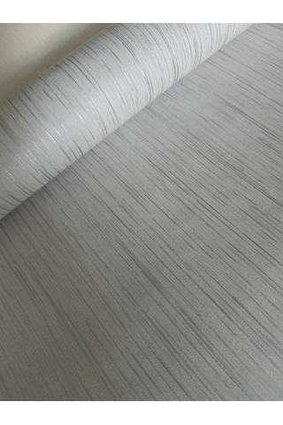 Açık Gri Üzerine Gümüş Detaylı Silinebilir Sade Duvar Kağıdı 5m2