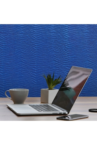 Tink 3d Kendinden Yapışkanlı Akustik Keçe Panel Duvar Kağıdı Desenli 52x98 Cm 2 Adet 1 M² Mavi