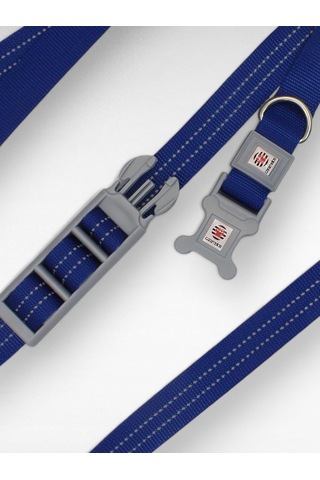 Caramelos Hands-free Eller Serbest Köpek Gezdirme Kayışı, Lacivert Ayarlanabilir, 150 Cm, Reflektörlü