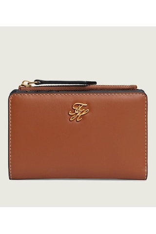 Tommy Hilfiger Th Scrıpt Leather Bıfold Kadın Kahverengi Cüzdan - Aw0aw18490