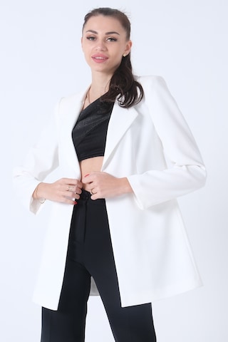 Feminist Ekru Zebra Astar Detaylı Krep Blazer Ceket 01051201.147 001