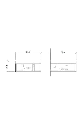 Kale Eternal 50Cm Banyo Dolabı (Bas-Aç Çekmece) (Kompakt Laminat) Çok Renkli