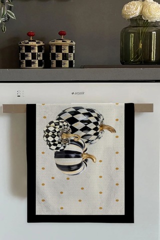 Krem Bal Kabağı Desenli Fırın Mutfak Havlusu 30x50cm