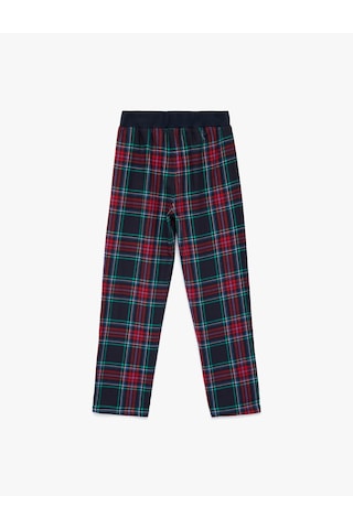 Koton Pamuklu Beli Lastikli Ekoseli Pijama Altı Lacivert Ekose 6wlk50054mw Lacivert
