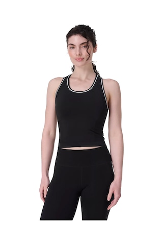 Sweaty Betty Sweaty Betty Athlete Crop Seamless Workout Kadın Siyah Koşu Tank Top Blk Siyah