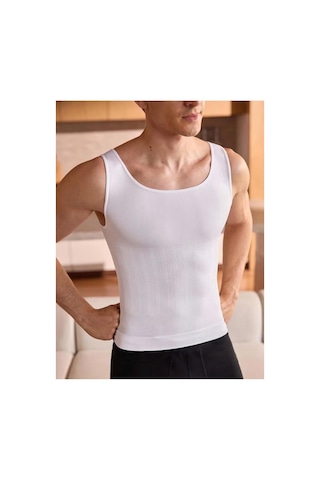 Fit Women Dik Duruş Destekli Korse Atlet 6056 Beyaz