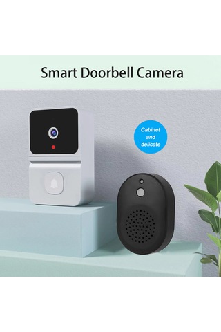 Samdoo Beyaz Akıllı Kapı Zili Kamera - Wifi, 480p Görüntü, İki Yönlü Konuşma, İr Kamerası, 50m Aktarım, Bulut Depolama, Dahili Batarya