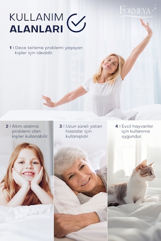 Formeya Alez %100 Pamuk Lastikli Su Sıvı Geçirmez Yatak Koruyucu