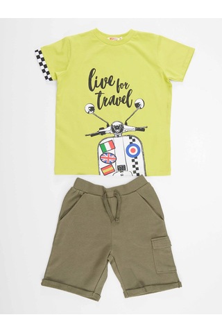 Denokids Mshb&g Motosiklet Turu Erkek Çocuk T-Shirt Şort Takım Çok Renkli