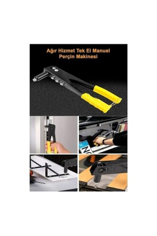 Perçin Tabancası 4 Uçlu Profesyonel Set 2.4/3.2/4.0/4.8 Mm Başlık + 40 Adet Alüminyum Perçin + Anahtar / Meta