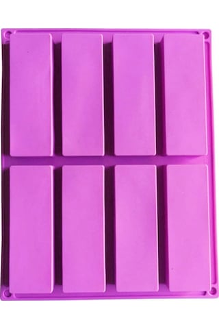 8 Izgara Dikdörtgen Silikon El Yapımı Sabun Kalıbı Diy Aromaterapi Kalıbı Purple Diğer