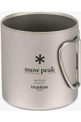 Snow Peak Ti-double 450 Mug, Titanyum Çift Cidarlı Kamp Kupası, Ultra Hafif, 450 Ml Çok Renkli
