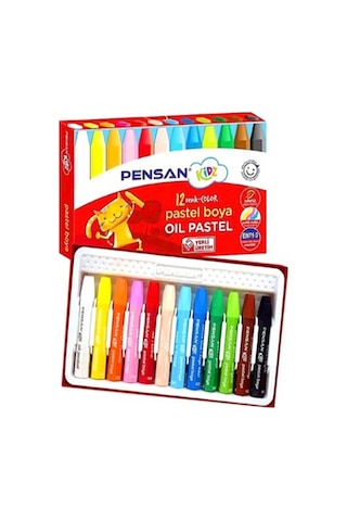 12 Renk Pensan Pastel Boya 35x50 Cm Telli Spralli Resim Defteri Pastel Dağıtma Kalemi 15 Yaprak Resim Defteri Yağlı Çok Renkli