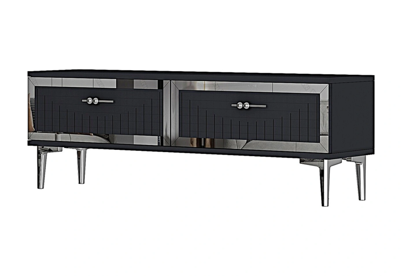 Tsa1204as - Tunatv120 Tv Stand, Tv Sehpası Antrasit-sılver 120cm Antrasit