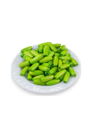 12 Mm Arpa Fıstık Yeşili 22x6 Mm Ahşap Boncuk 35 Gr 70 Adet