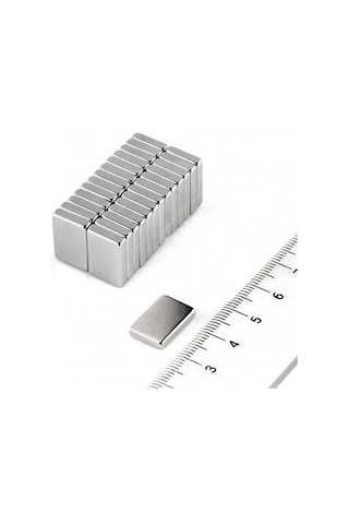 20 Adet 15x10x1.5 Mm Köşeli Neodyum Mıknatıs N35 Magnet Dayanıklı Nikel Kaplama