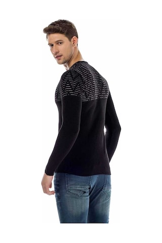 Cipo & Baxx Cp170 Bisiklet Yaka Desenli Slim Fit Erkek Triko 001