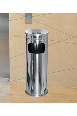 Paslanmaz Çöp Kovalı Üzeri Sigaralık Kapı Önü Ayaklı Küllük 2 No