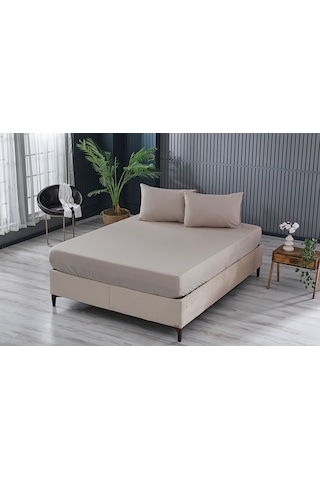 Doqu Home Colourful Fitted Çarşaf Tek Kişilik - Bej