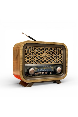 Rt-736l Nostaljik Ahşap Görünüm Radyo,bluetooth Özellikli Trend Nostalji Radyo