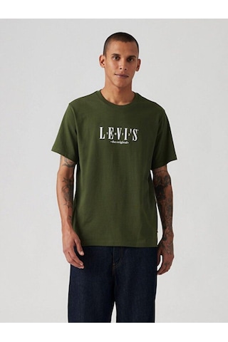 Levi's Lse Ss Relaxed Fit Tee Serif Logo Kombu Yeşil Erkek T-shirt A2082-0259-4736 Haki