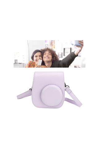 Geeroyoo Fujifilm Instax Mini 12 İçin Mor Pu Kamera Kılıfı + 64 Fotoğraf Albümü + 4 Renk Filtresi + 15 Çeşitli Çerçeve + Sticker Seti - Tam Koruma Ve Kreatif Fotoğraf Deneyimi