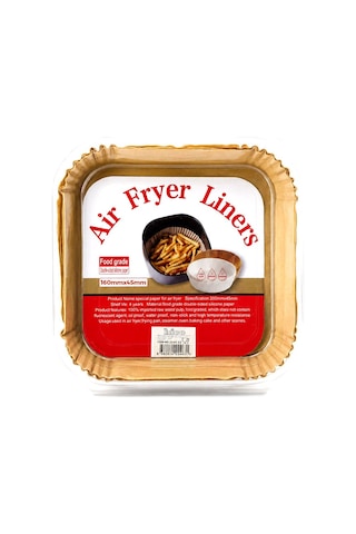 İbico İ22-461 Air Fryer Pişirme Kalıp Kenar: 4.5cm Kare Taban: 16cm 50 Adet Kağıt Diğer