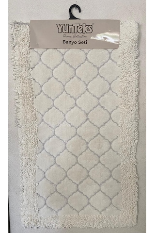 Pamuk Makarna Tufting 2'li Klozet Takımı , Banyo Seti ,d.kabuğu,k