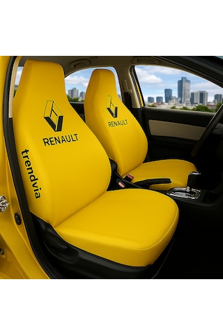 Renault Uyumlu Ön Arka Koltuk Kılıfı Penye Servis Tipi Oto Koltuk Koruma Seti Sarı