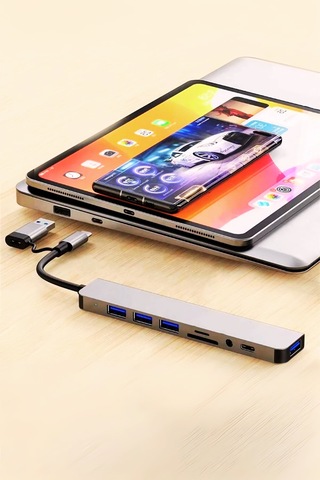 Büro Ev Ofis İçin 8mod Görüntü Aktarıcı Çoklu Usb Hub