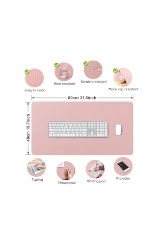 Masa Pedi Büyük 90 X 30 Cm Dobaojıa Genişletilmiş Mouse Pad Büyük Mouse Pad Xl Masa Blotter Yazma Pedi Taşınabilir Bilgisayar/ofis/ev İçin Pu Deri Yan Su