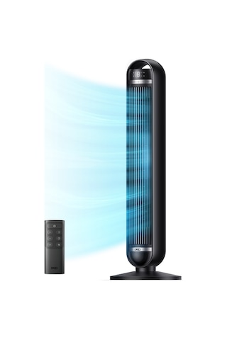 DREO Nomad TFT414 Kule Tipi Vantilatör 36 İnç 8 Hız, 4 Mod, 90° Salınım, Sessiz Çalışma, Kumandalı, LED Ekran Siyah