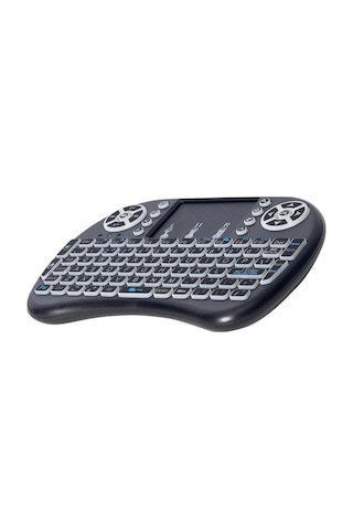 Smart Tv Box Ps3 Uyumlu Kablosuz Dokunmatik Işıklı Şarjlı Touchpadli Mini Q Klavye