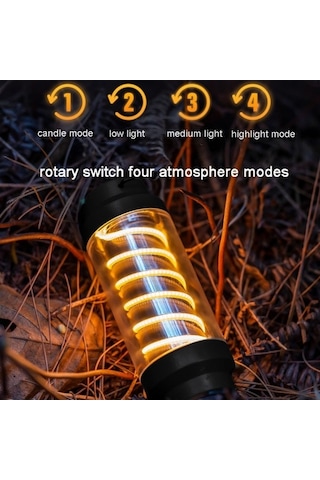 Dancemonkey Şarj Edilebilir Kamp Spiral Fener Su Geçirmez Çadır Lamba 001 Altın