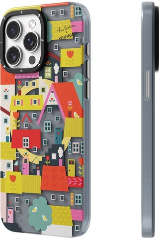 Apple Uyumlu iPhone 15 Pro Max Kılıf Magsafe Özellikli Bee Brown Youngkit Colorful Life Serisi Kapak Sarı