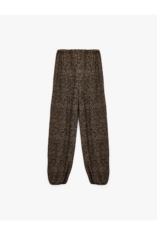 Koton Lastikli Paça Cepli Desenli Jogger Pantolon Siyah Desenli 7wak40021uk Bdl