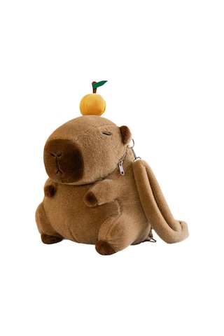 Homyl Capybara Sırt Çantası Günlük Sevimli Omuz Alışveriş Turuncu