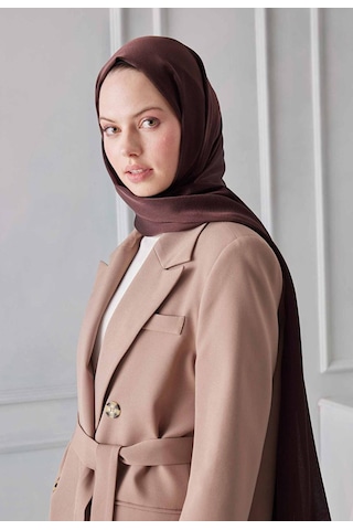 Gesshop Kadın Abiye Janjan Şal Kahverengi