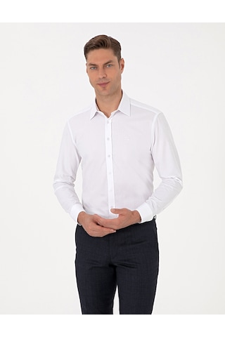 Pierre Cardin Erkek Beyaz Gömlek Desenli 50312180-vr013 Beyaz