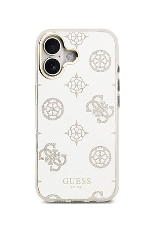 Apple Uyumlu iPhone 17 Kılıf Guess Lisanslı Metal Kamera Çerçeveli Simli Peony Aynalı Kapak Gümüş Gümüş